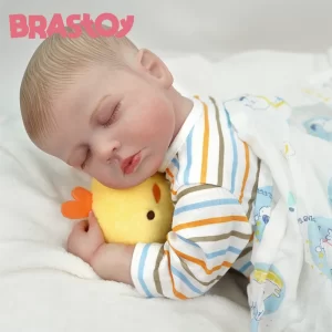 BRASTOY  Bebê Reborn Pintada Realista 48 cm Menino Gatinho Corpo Silicone